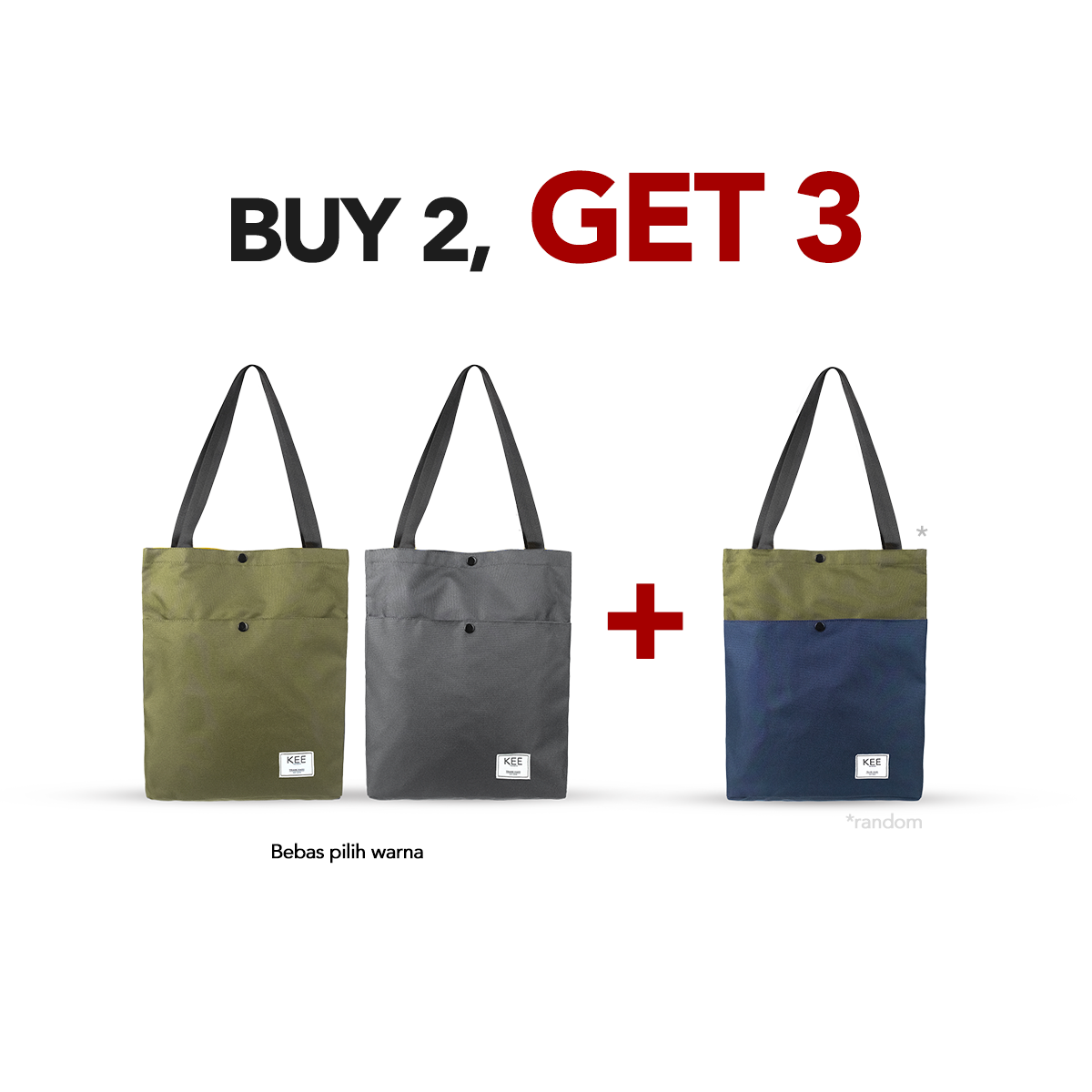 Buy 2 Get 3 - Lila 1.0 Tote Bag-Tote Bag-KEE INDONESIA